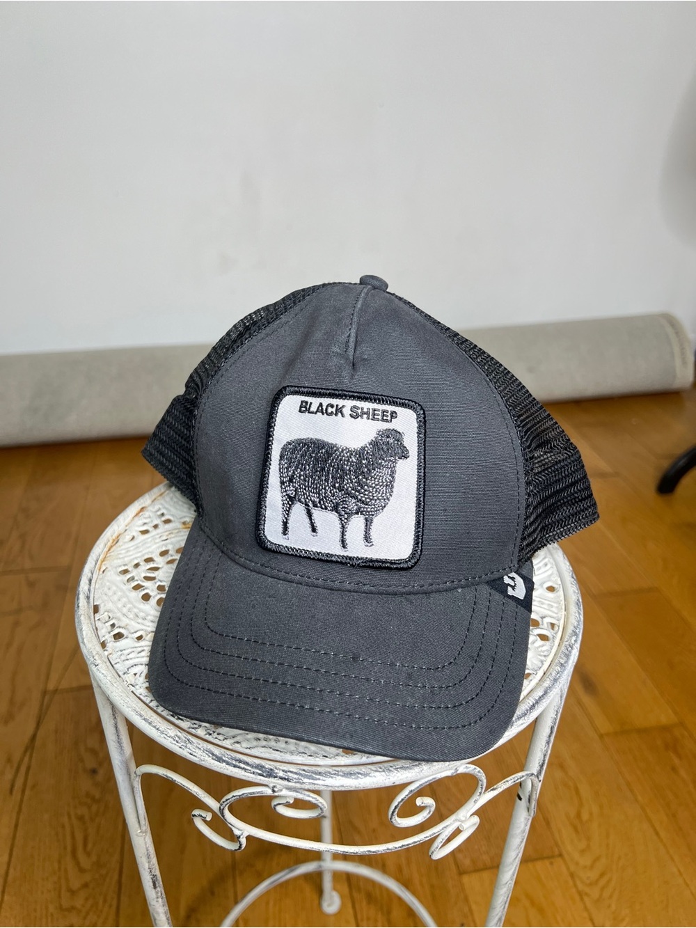 Black sheep, Goorin Bros Black Mesh Trucker Hat with White Patch